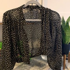 Zara black and white blouse, never worn